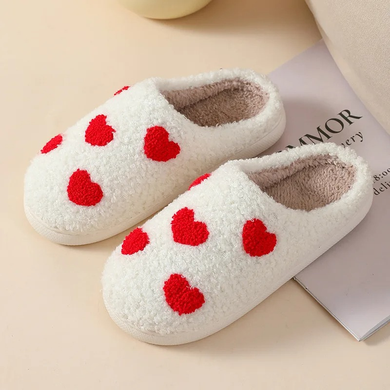 Plush Memory Foam Slippers with Heart & Mushroom Designs for Indoor & Outdoor Wear – Cozy House Shoes