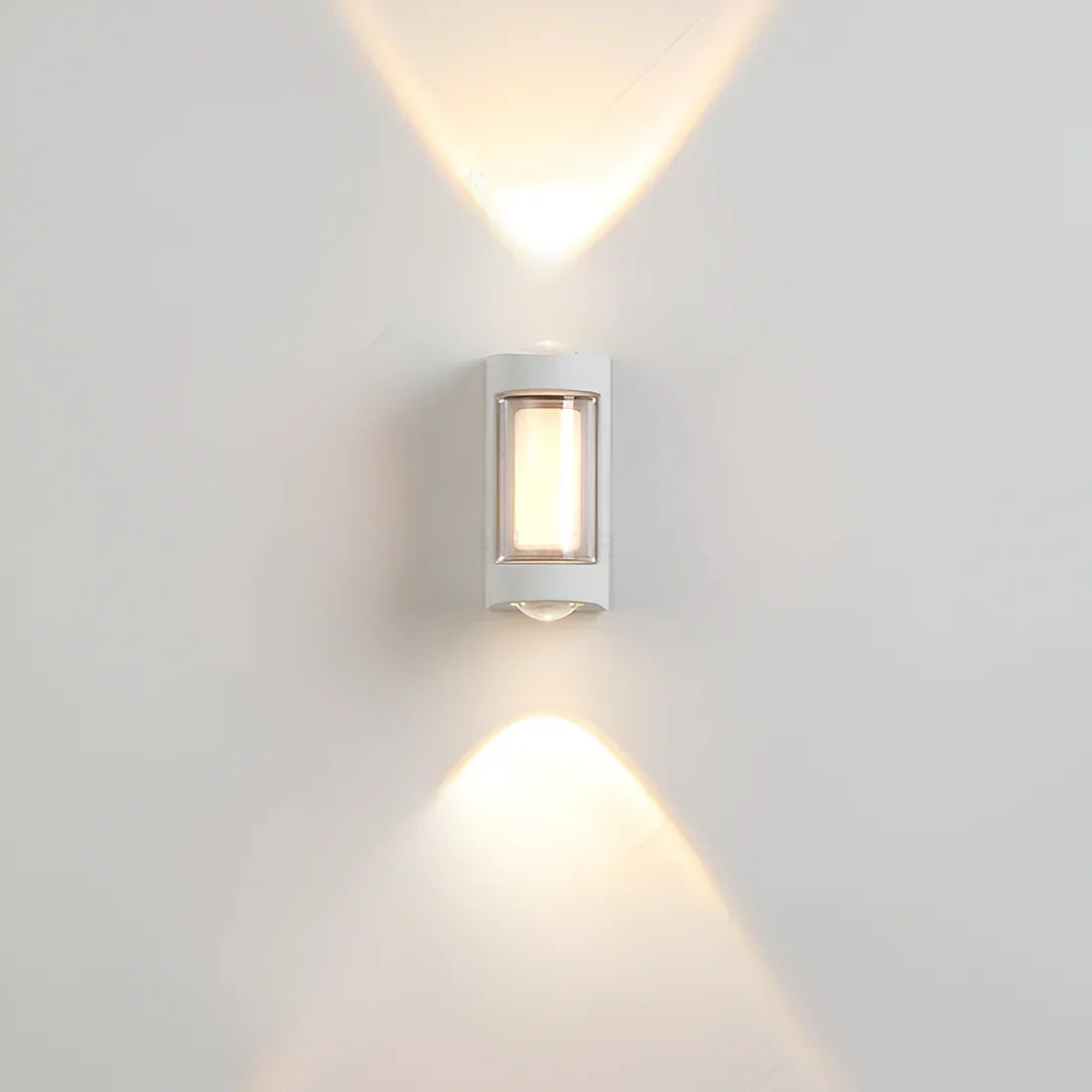 Cylindrical Outdoor Wall Sconce Up Down Light 10W LED Weatherproof Porch Facade Fixture Black White for Entryway Garden Patio Pathway Modern