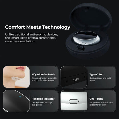 Anti Snore Device for Sleeping, Wearable Snore Stopper with Snore Detection Sensor, Rechargeable Snoring Solution