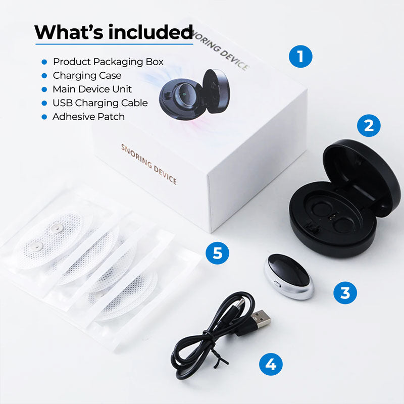 Anti Snore Device for Sleeping, Wearable Snore Stopper with Snore Detection Sensor, Rechargeable Snoring Solution