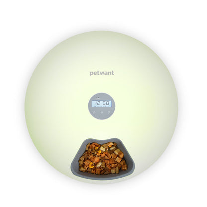 Automatic Cat Feeder with 6 Meal Compartments, Automatic Dog Feeder with USB Power, Automatic Pet Feeder for Dry Food