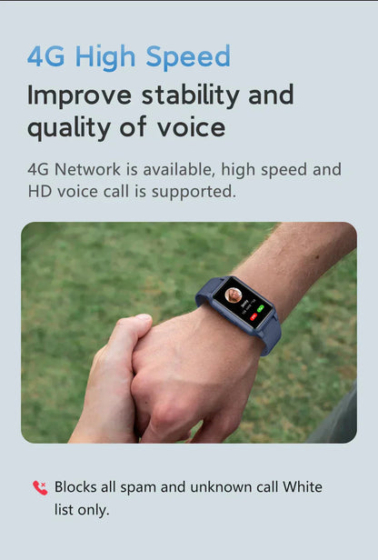 Senior Smartwatch with Emergency SOS, Fall Detection Device, GPS Tracking Device with WiFi, Health Monitoring Watch
