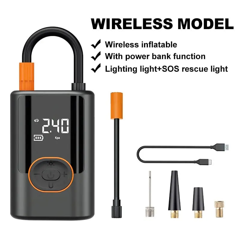 Smart Tire Pump | Portable Tire Inflator with LCD Display | Cordless Design for Efficient Tire Maintenance