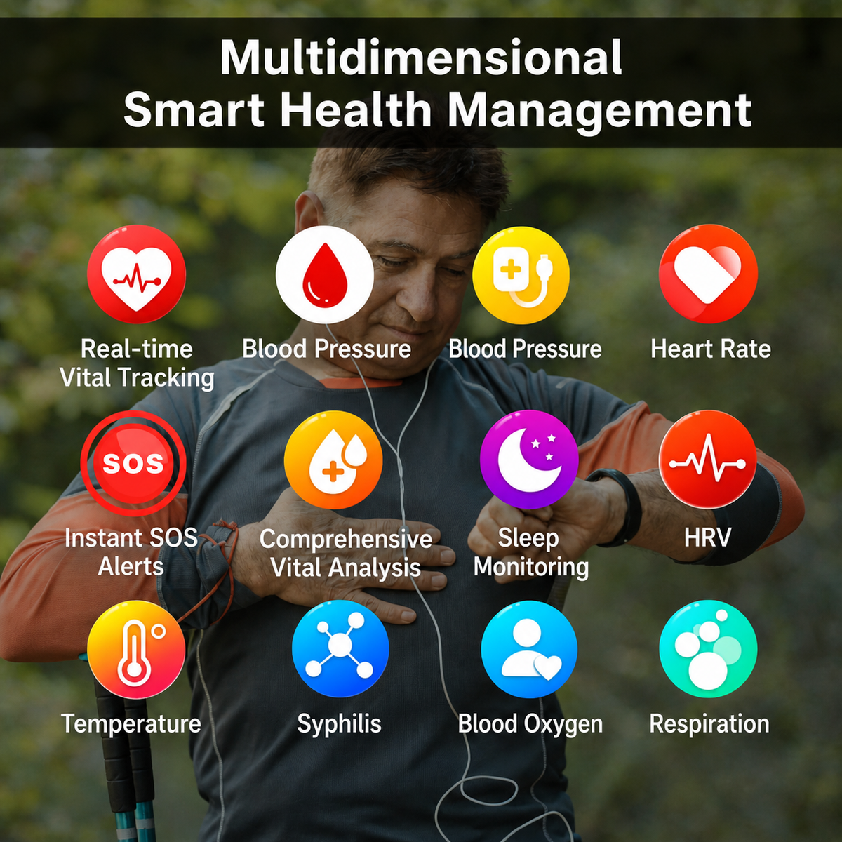 Smart Fitness Tracker Watch with Bluetooth and Oxygen Monitoring – Daily Activity and Health Monitor