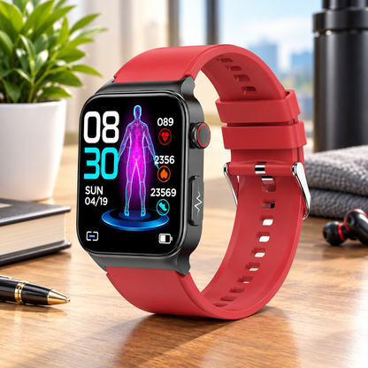 Ortekor Smartwatch with Activity Tracking, Sleep Insights & Smart Notifications | PVC Leather Strap