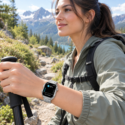 Health Monitor Smartwatch | Blood Sugar & ECG Tracking with AMOLED Display | 15-Day Battery Life
