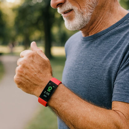Health-Monitoring Smartwatch for Seniors with LED Display & Simple Interface for Daily Wellness Tracking