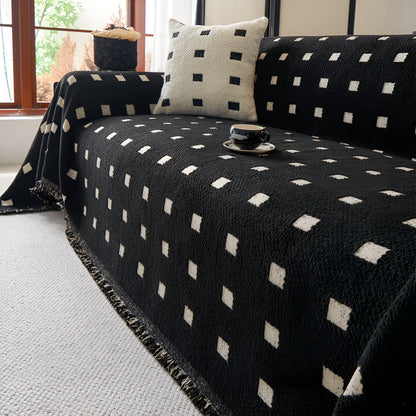 Sofara Sofa Cover - Premium Microfiber, Modern Square Pattern, Wrinkle-Resistant