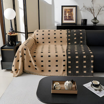 Sofara Sofa Cover - Premium Microfiber, Modern Square Pattern, Wrinkle-Resistant
