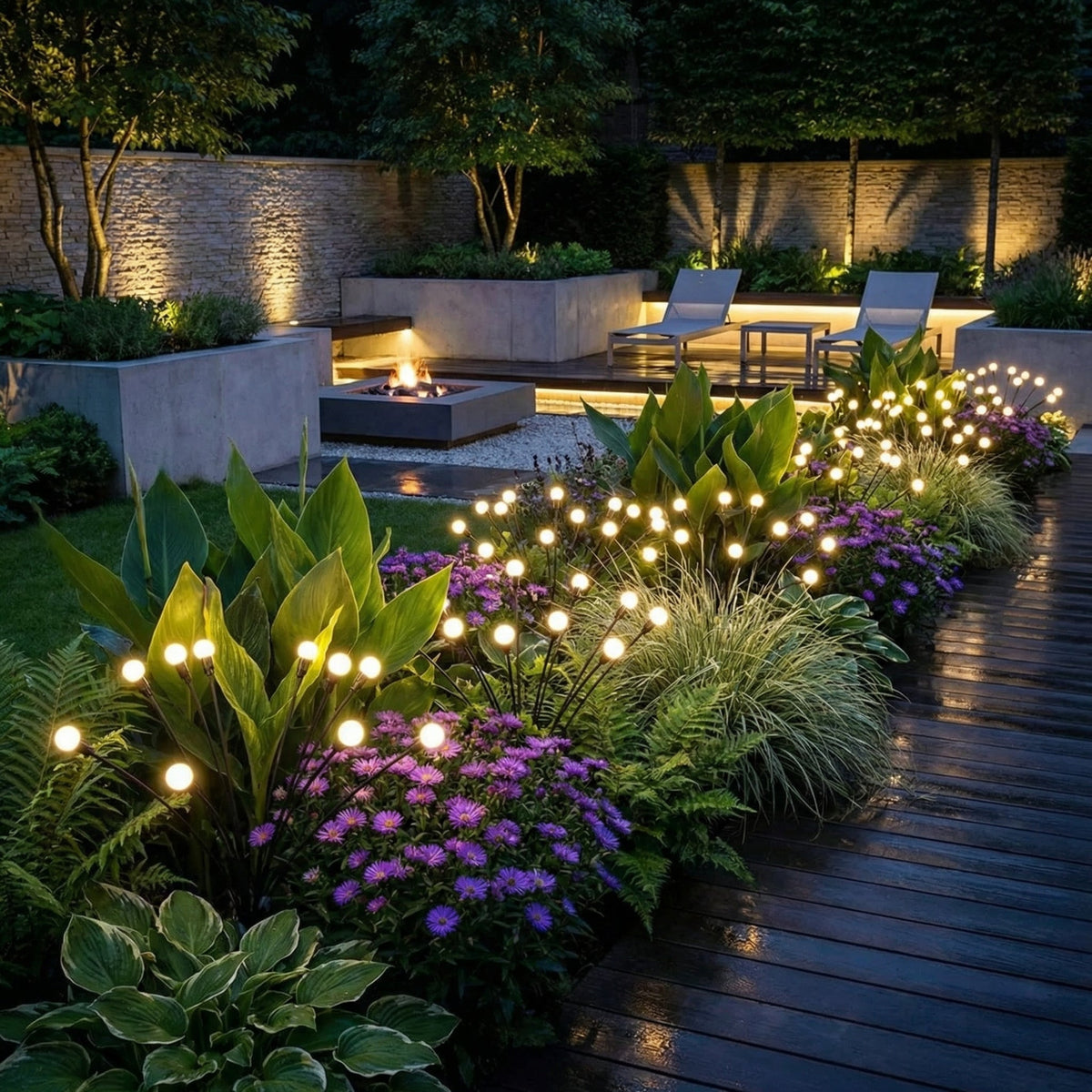 Solar Garden Lights with Automatic Dusk-to-Dawn Sensor – Eco-Friendly Outdoor Swaying Decor for Pathways and Gardens
