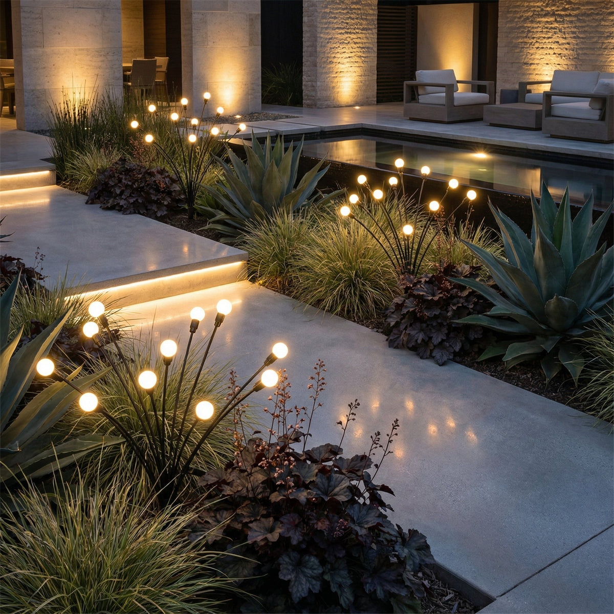 Solar Garden Lights with Automatic Dusk-to-Dawn Sensor – Eco-Friendly Outdoor Swaying Decor for Pathways and Gardens