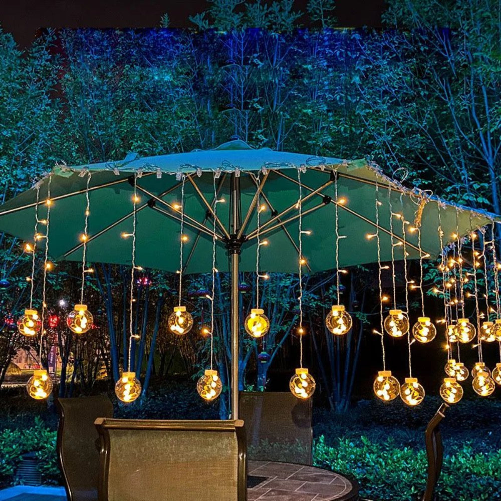 Solar Pendant String Lights – Elegant Outdoor Solar Lights with Dusk-to-Dawn Sensor for Garden and Patio