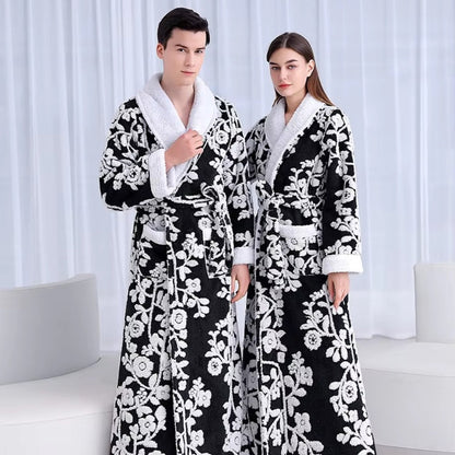 Solara Luxe Bathrobe - Plush Microfiber, Double-Layer Jacquard Design