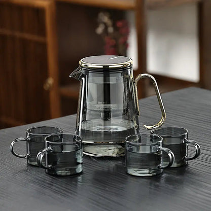 24 fl oz Heat-Resistant Kettle with Removable Infuser and Magnetic Brew Stop for Loose Leaf Black Green Herbal Tea Kitchen Counter