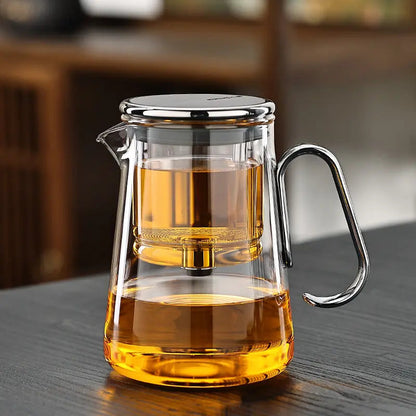 24 fl oz Heat-Resistant Kettle with Removable Infuser and Magnetic Brew Stop for Loose Leaf Black Green Herbal Tea Kitchen Counter