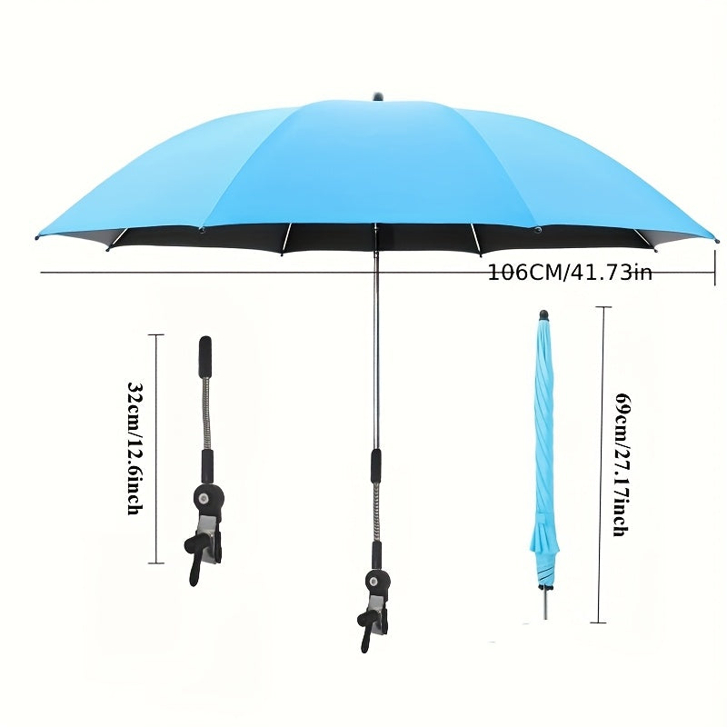 Solara Portable Shade Umbrella - UV-Resistant Polyester, Adjustable Height