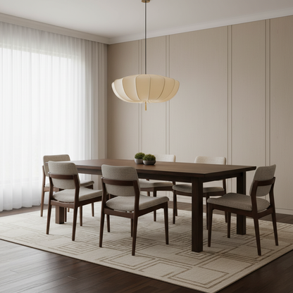 Fabric Ceiling Light Fixture White 16 in Diameter for Dining Room Kitchen Bedroom Adjustable Height Modern Hanging Lamp E26 Socket
