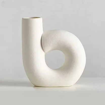 Elegant Porcelain Decorative Vase with Handcrafted Finish | Minimalist Centerpiece for Floral Arrangements