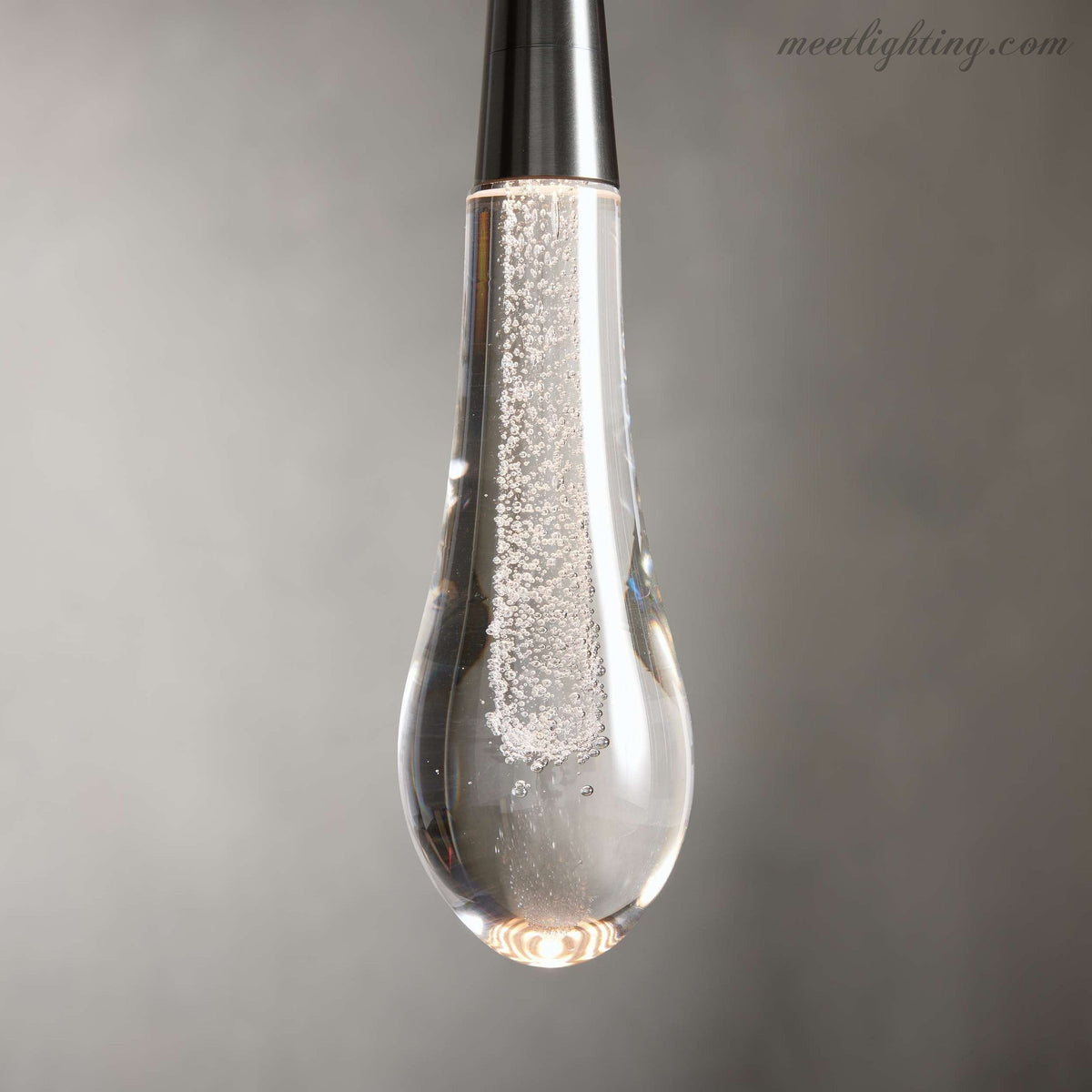 Seeded Glass Teardrop Pendant Light Dimmable LED for Kitchen Island Dining Room Entryway Adjustable Cord Vaulted Ceiling Compatible