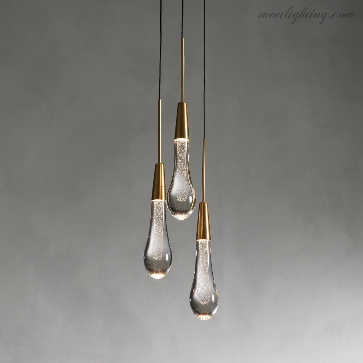 Seeded Glass Teardrop Pendant Light Dimmable LED for Kitchen Island Dining Room Entryway Adjustable Cord Vaulted Ceiling Compatible