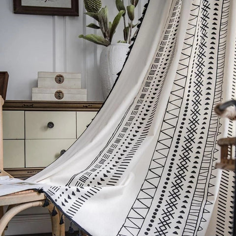 Solara Light Curtain - Embroidered Microfiber, Elegant Tassel Design