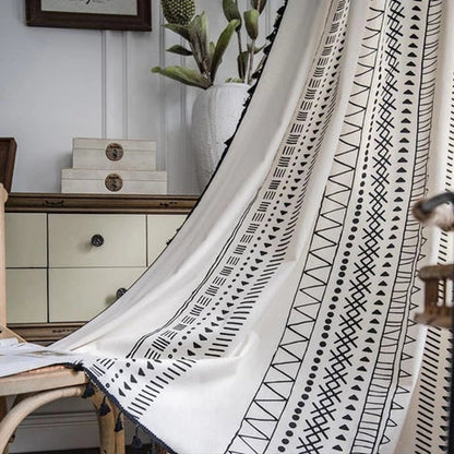 Solara Light Curtain - Embroidered Microfiber, Elegant Tassel Design