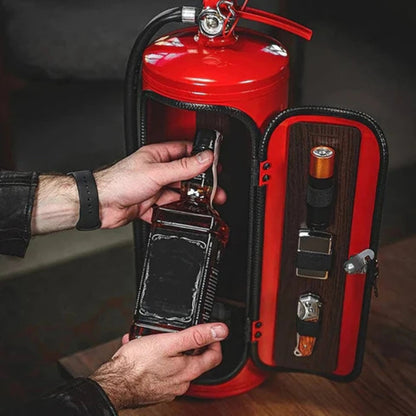 Fire Extinguisher Mini Bar Cabinet – Industrial Metal Drink Station for Man Cave & Living Room