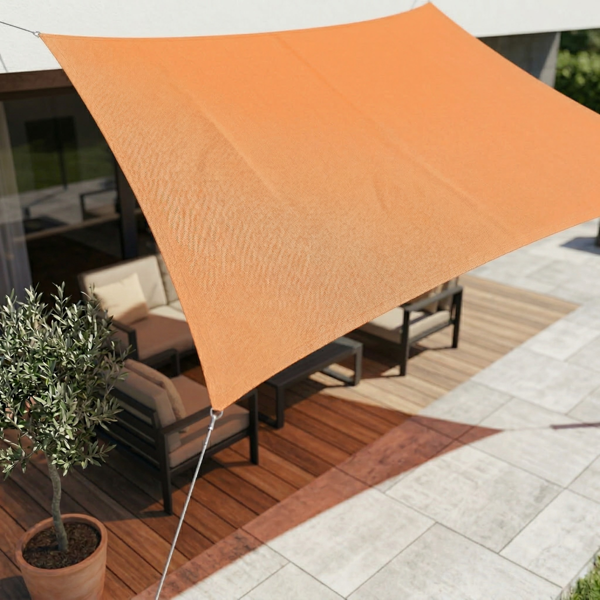 Waterproof Rectangular Shade Sail UV Protection Outdoor Canopy for Patio Deck Pool Garden Balcony Sun Shelter Heavy-Duty Polyester