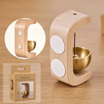 Magnetic Sound Bowl Desktop Wind Chime in Beech or Walnut Wood with C-Frame Stand for Meditation Relaxation Home Office Decor