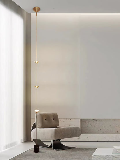 LED Floor Lamp with Marble Counterweight and Adjustable Pull Cable for Living Room Bedroom Reading Corner Modern Home Decor Ambient Task Lig