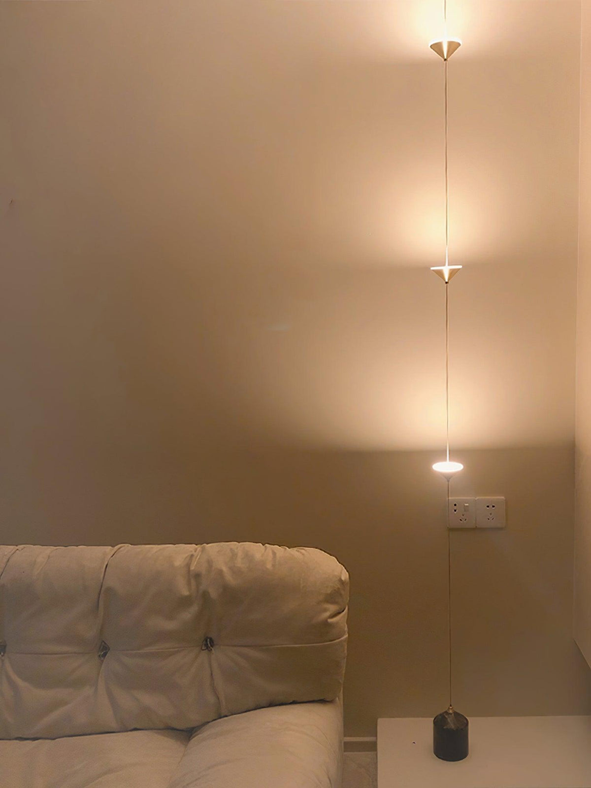 LED Floor Lamp with Marble Counterweight and Adjustable Pull Cable for Living Room Bedroom Reading Corner Modern Home Decor Ambient Task Lig