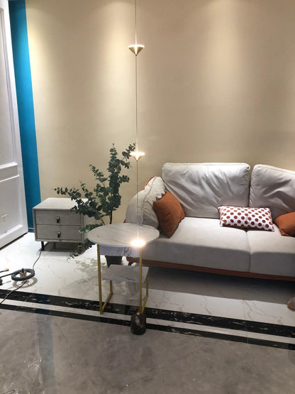 LED Floor Lamp with Marble Counterweight and Adjustable Pull Cable for Living Room Bedroom Reading Corner Modern Home Decor Ambient Task Lig