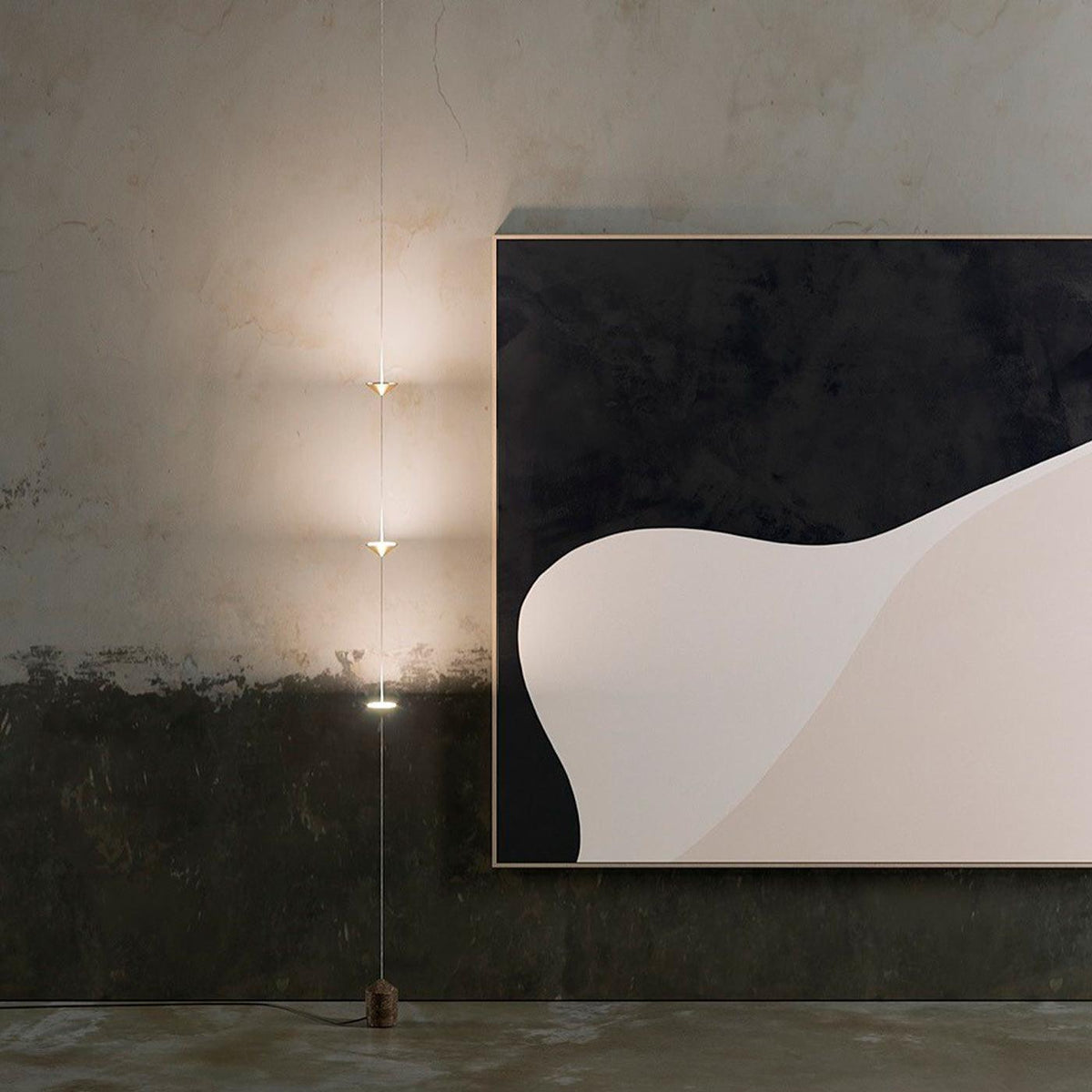 LED Floor Lamp with Marble Counterweight and Adjustable Pull Cable for Living Room Bedroom Reading Corner Modern Home Decor Ambient Task Lig