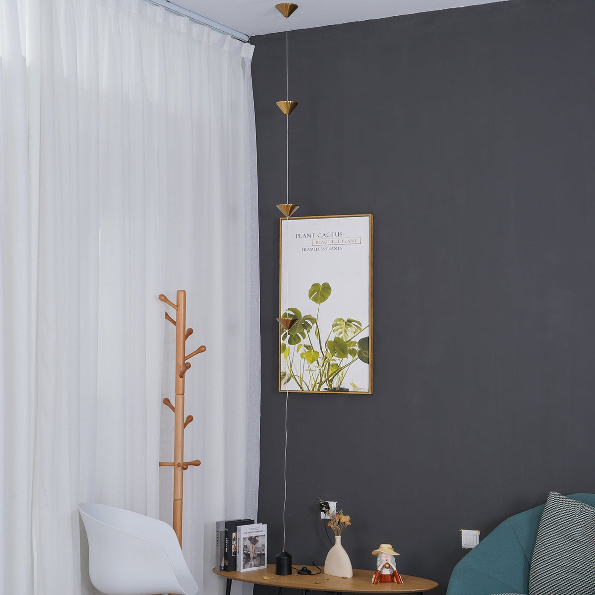 LED Floor Lamp with Marble Counterweight and Adjustable Pull Cable for Living Room Bedroom Reading Corner Modern Home Decor Ambient Task Lig