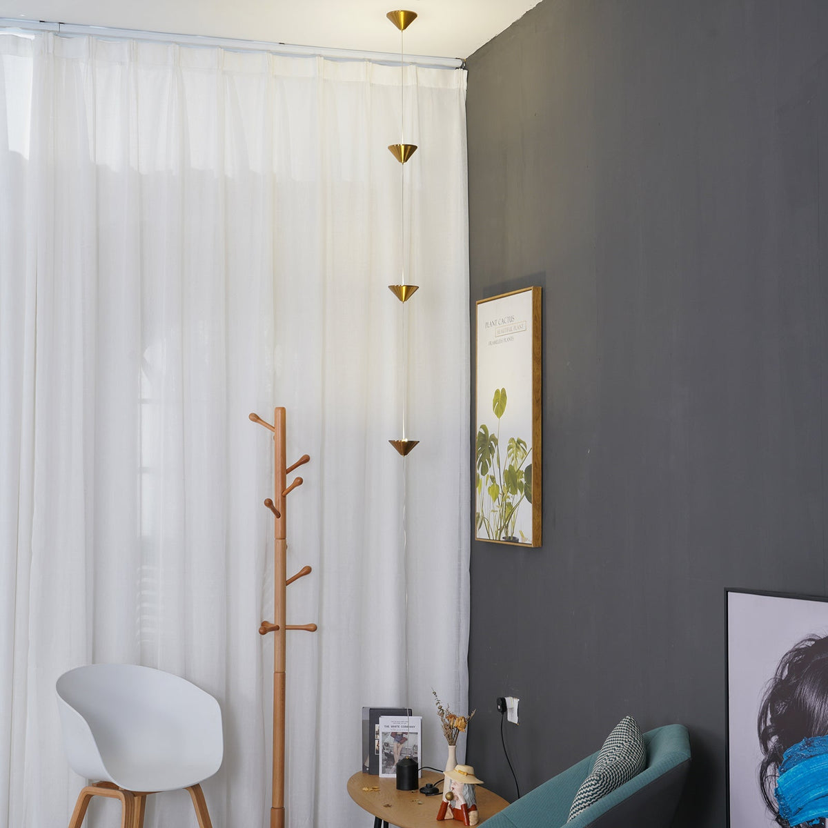 LED Floor Lamp with Marble Counterweight and Adjustable Pull Cable for Living Room Bedroom Reading Corner Modern Home Decor Ambient Task Lig
