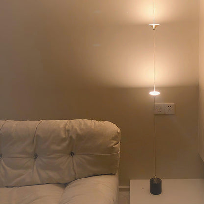 LED Floor Lamp with Marble Counterweight and Adjustable Pull Cable for Living Room Bedroom Reading Corner Modern Home Decor Ambient Task Lig
