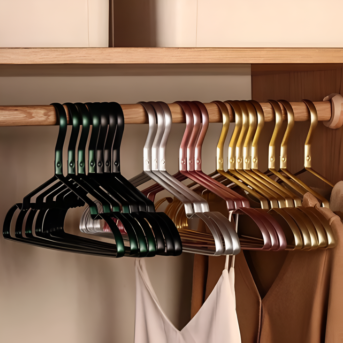 Space Saver | Metal Non-Slip Clothes Hangers with Durable Design | Lightweight Solution for Organizing Wardrobe