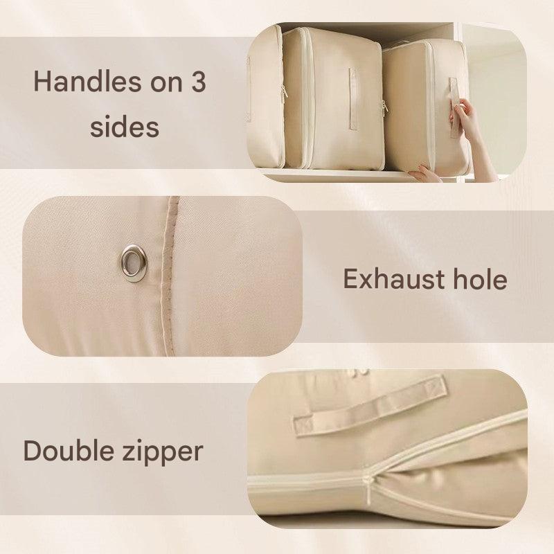 Space Saver | Self-Compression Storage Bags with Built-In Zipper | Durable Organizer for Clothes and Bedding