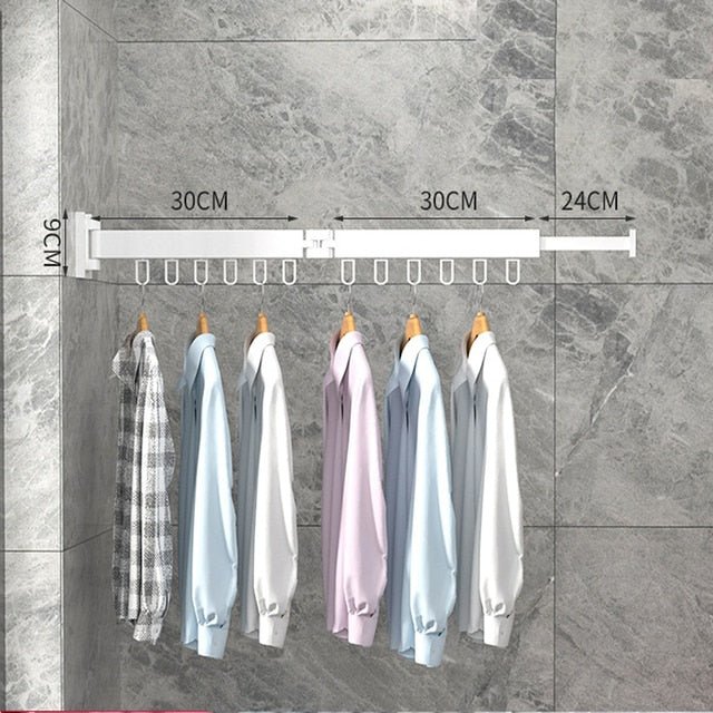 Space Saver | Wall Mounted Clothes Drying Rack with Retractable Design | Space-Saving Solution for Compact Laundry Areas
