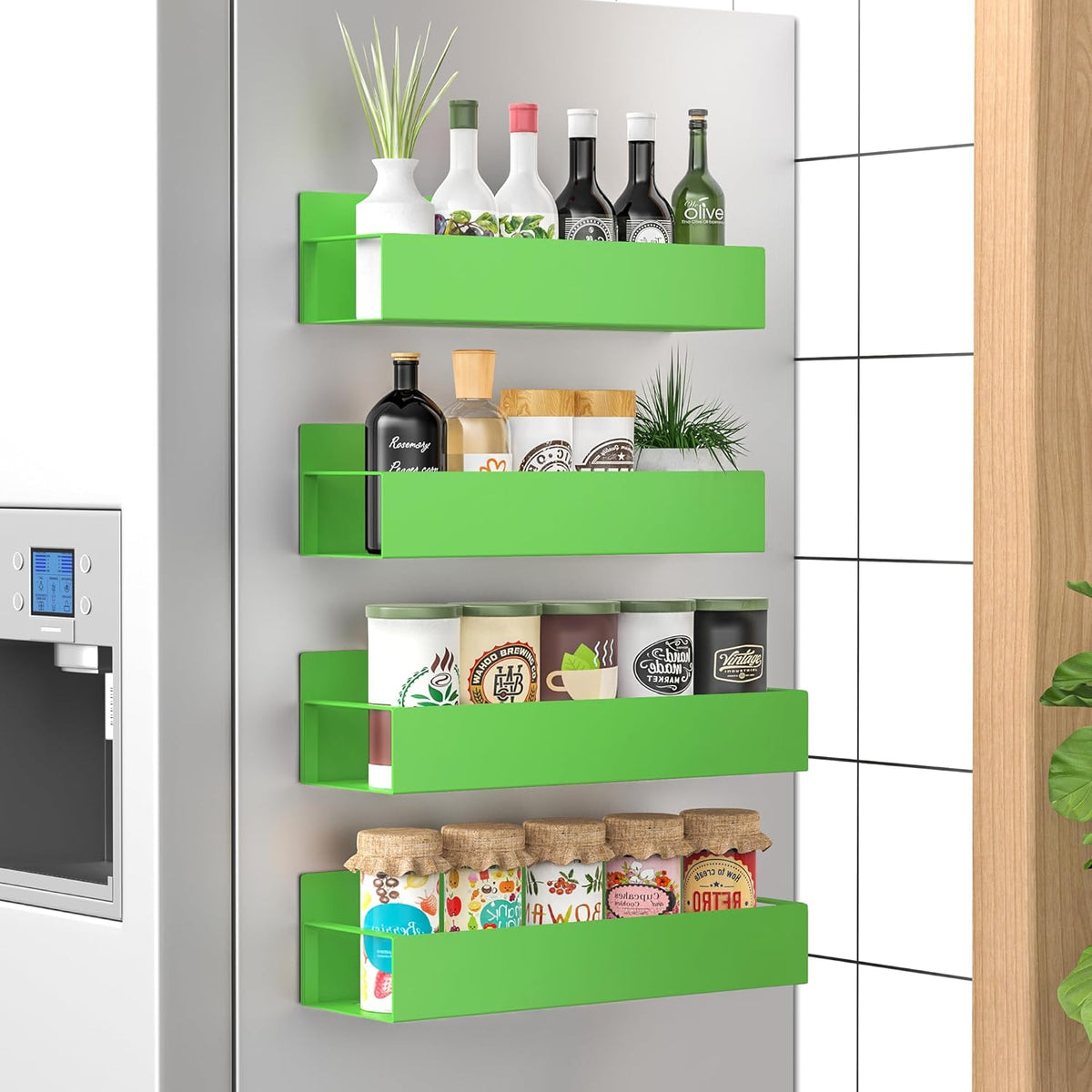 SpiceGrip | Magnetic Spice Rack Set with Strong Grip | Space-Saving Organizers for Easy Access