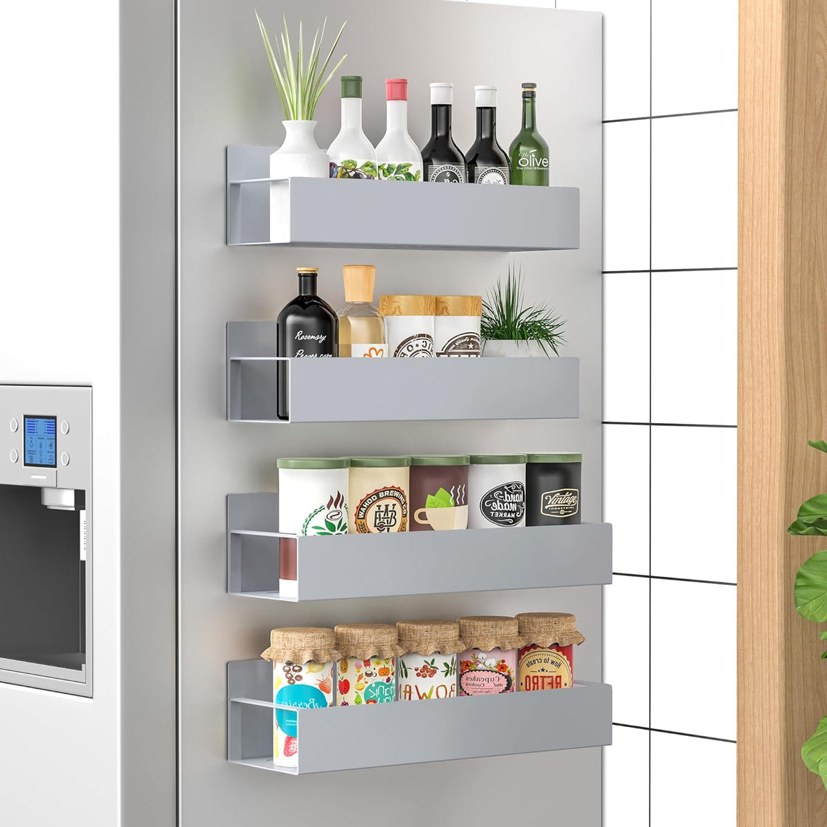 SpiceGrip | Magnetic Spice Rack Set with Strong Grip | Space-Saving Organizers for Easy Access