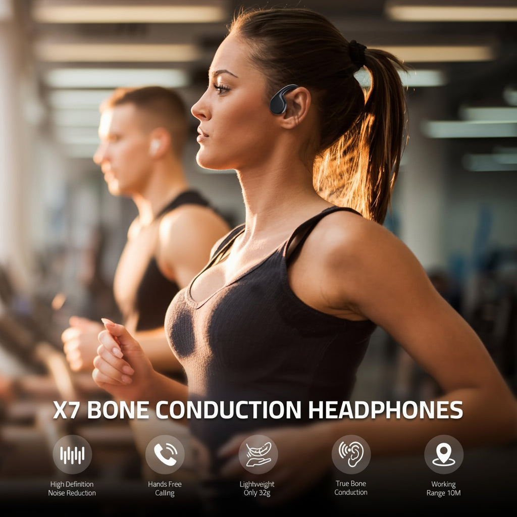 Sport Audio | Wireless Bone Conduction Headphones with USB Charging | Open Ear Design for Safety and Comfort