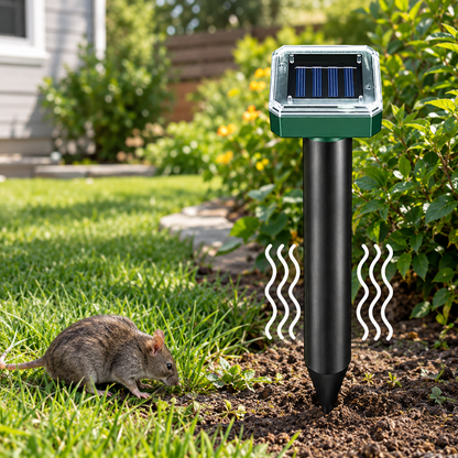 EcoGuard | Solar Ultrasonic Rodent Repellent with Variable Frequency Technology | Effective Pest Control for Outdoor Spaces