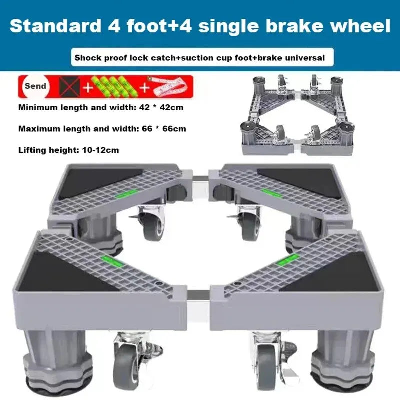 Stabilova | Adjustable Roll Base for Appliances with Shock Absorption | Height Adjustable & Lockable Wheels for Easy Mobility