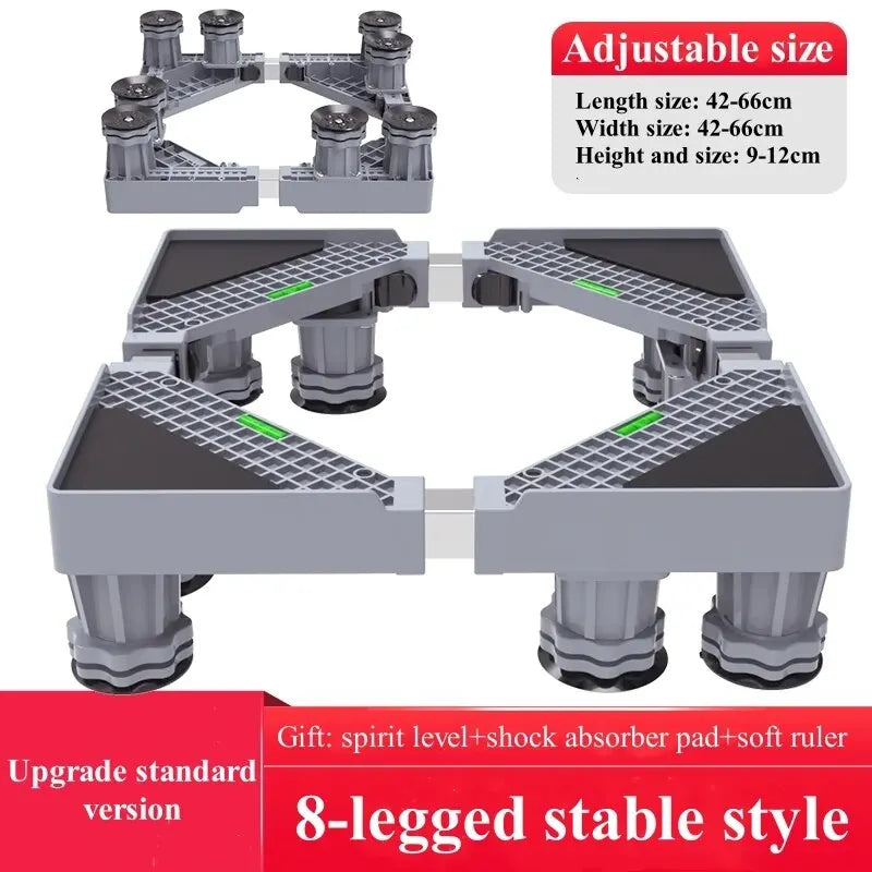 Stabilova | Adjustable Roll Base for Appliances with Shock Absorption | Height Adjustable & Lockable Wheels for Easy Mobility