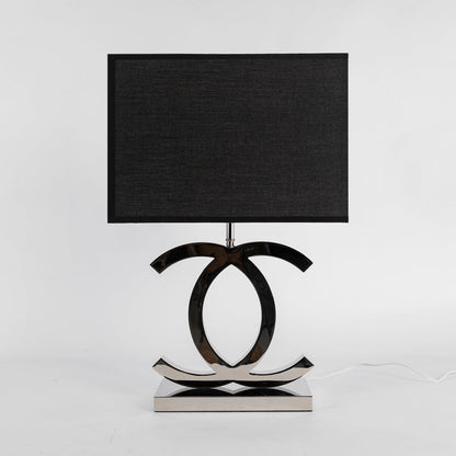 Metal Desk Lamp with Cloth Drum Shade – Contemporary Accent Light for Bedside, Office & Den – Push-Button Control – 24 in Tall