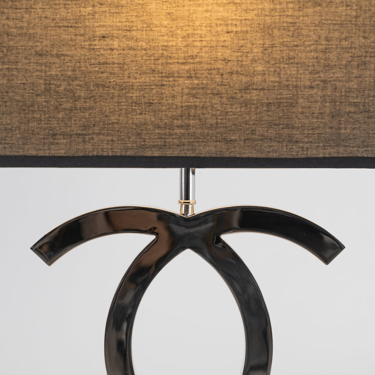 Metal Desk Lamp with Cloth Drum Shade – Contemporary Accent Light for Bedside, Office & Den – Push-Button Control – 24 in Tall