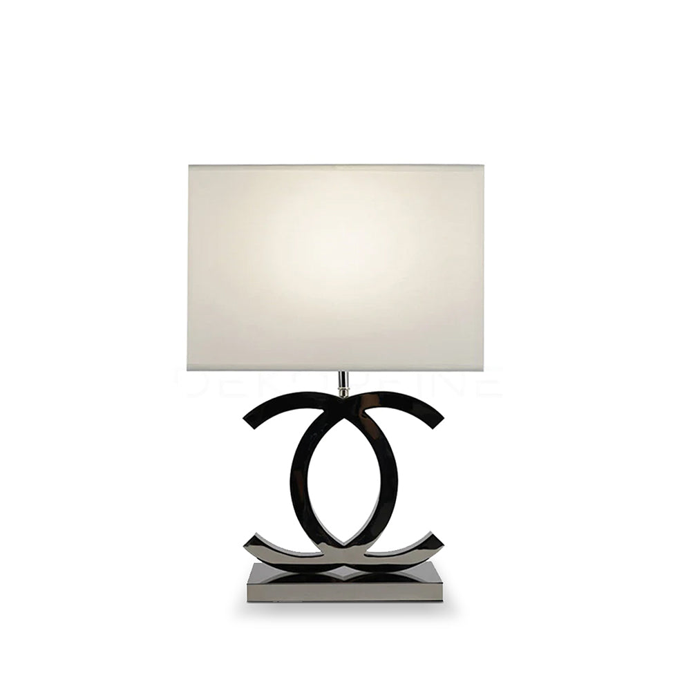 Metal Desk Lamp with Cloth Drum Shade – Contemporary Accent Light for Bedside, Office & Den – Push-Button Control – 24 in Tall