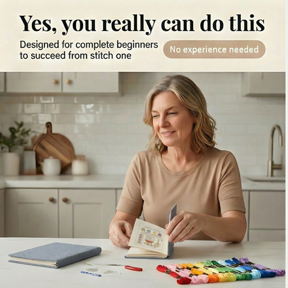 Embroidery Step-by-Step Book Set with 106 Stitches for Linen Pages