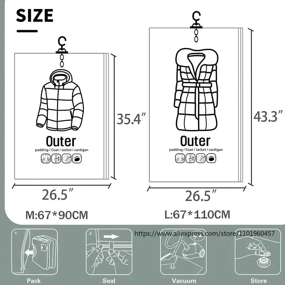Storage Solutions | Vacuum Storage Bags for Clothes with Dustproof Design | Space-Saving Organizers for Efficient Closet Management